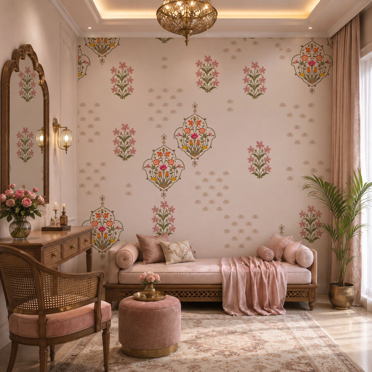 mauve mughal buti (km 4014)