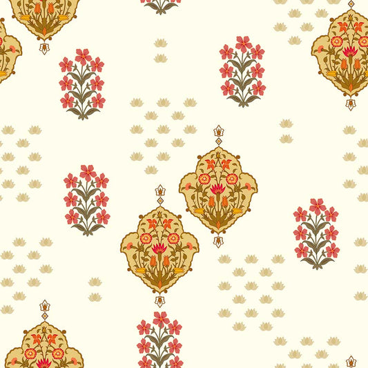 Cream Mughal Buti (KM 4015)