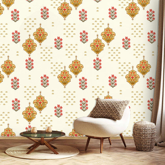 Cream Mughal Buti (KM 4015)