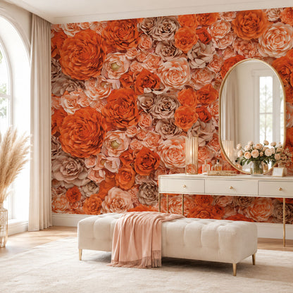Peach & Coral Paper Roses ( NAT 151 )