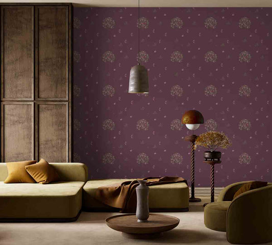 Merlot Pome and Prinia Wallpaper (NRV 643)