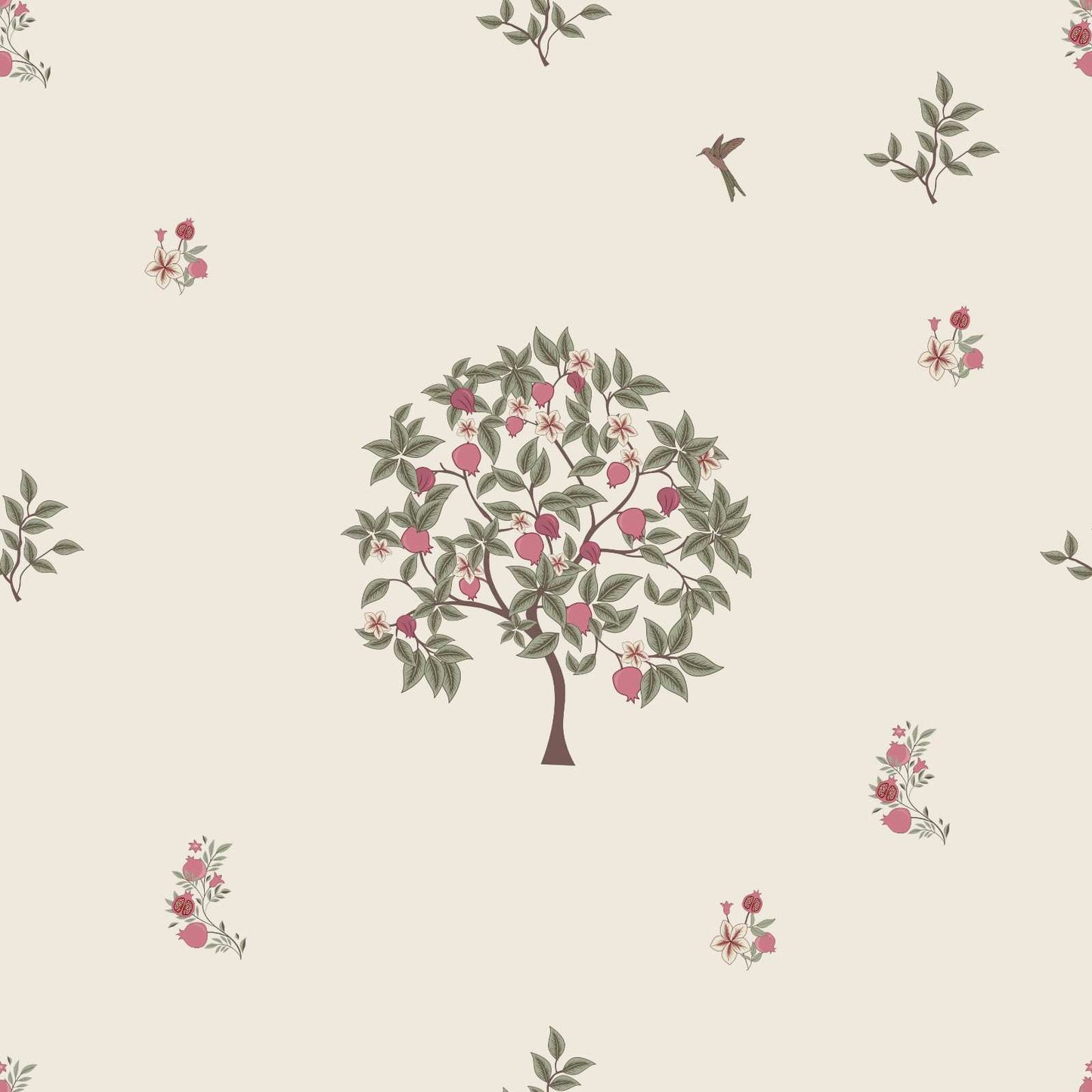 cream pome and prinia wallpaper (nrv 654)