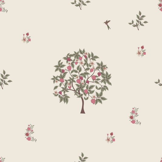 Cream Pome and Prinia Wallpaper (NRV 654)