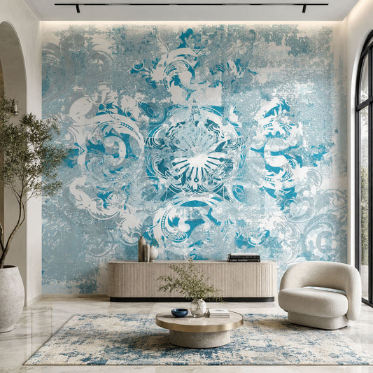 Distressed Azure Damask ( ORI 108 )