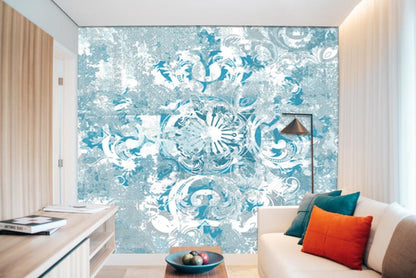 Distressed Azure Damask ( ORI 108 )