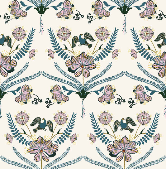 Botanical Garden(Off-White,Deep Forest Green) (PS 136)