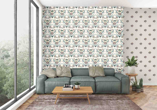 Botanical Garden(Off-White,Deep Forest Green) (PS 136)