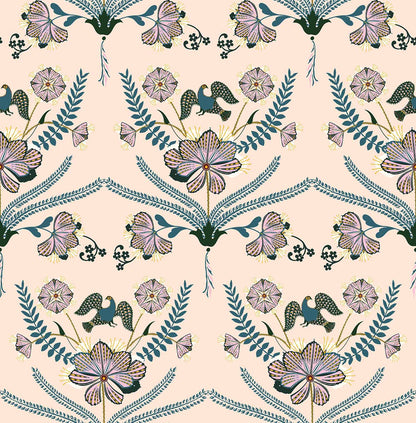 Botanical Garden(Pale Peach,Slate Blue-Green) (PS 138)