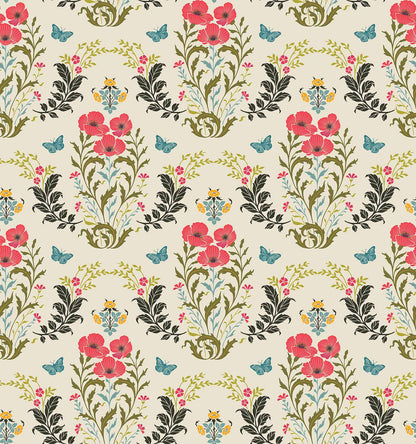 Poppy Love(Coral-Pink,Cream) (PS 140)