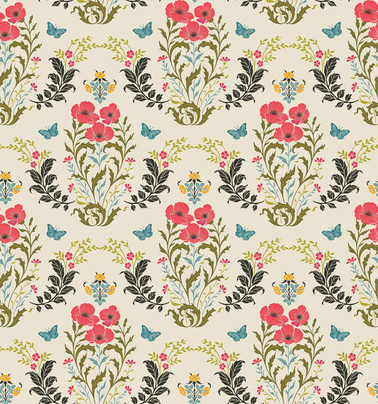 Poppy Love(Coral-Pink,Cream) (PS 140)