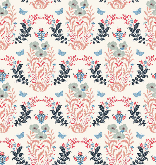 Poppy Love(Off-White,Slate Blue) (PS 144)
