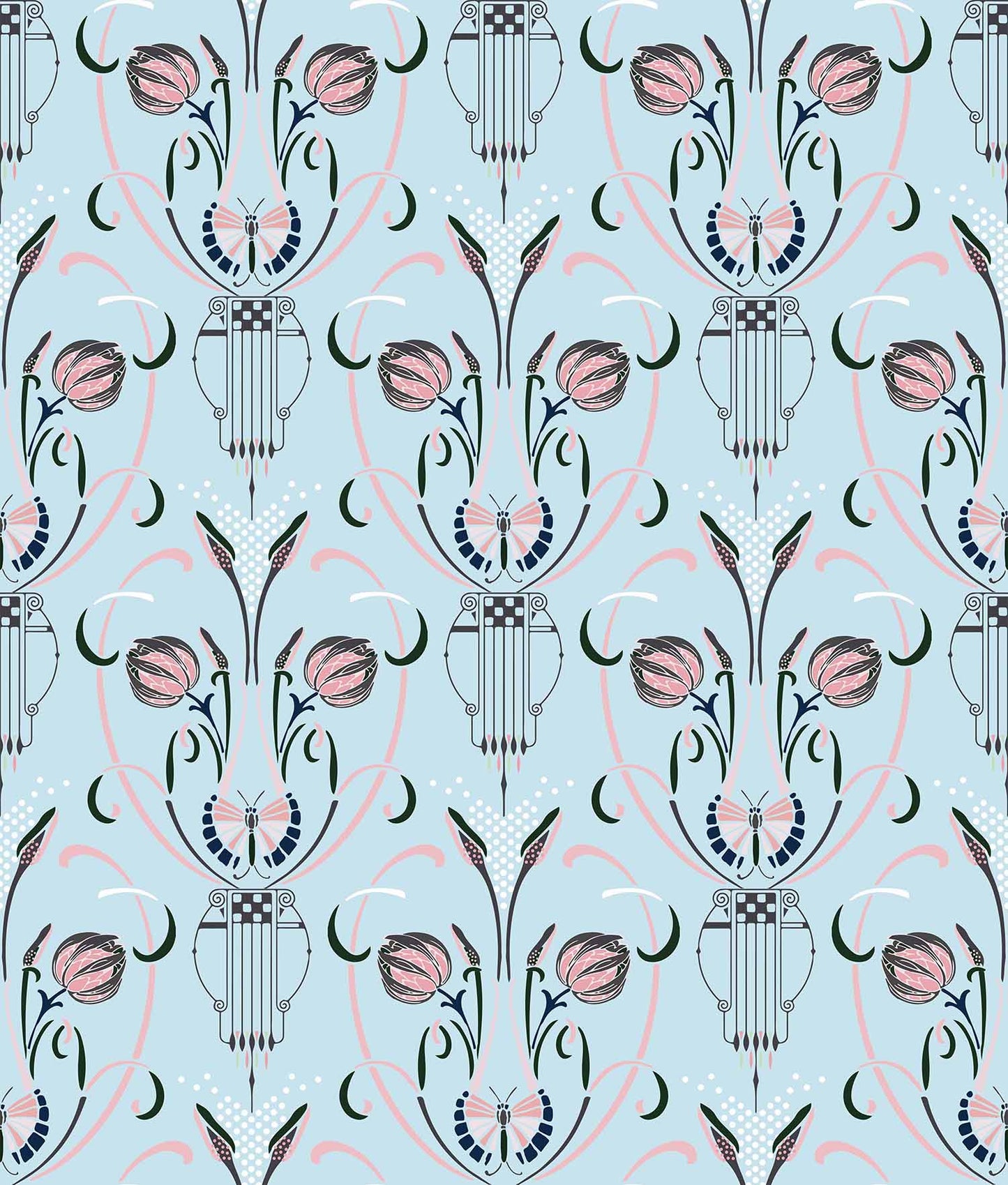 art deco(powder blue,muted pink) (ps 147)