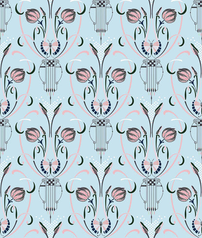 Art Deco(Powder Blue,Muted Pink) (PS 147)