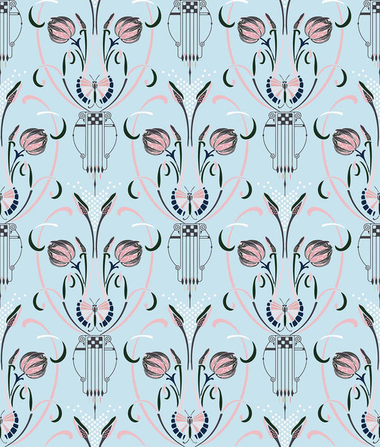 Art Deco(Powder Blue,Muted Pink) (PS 147)