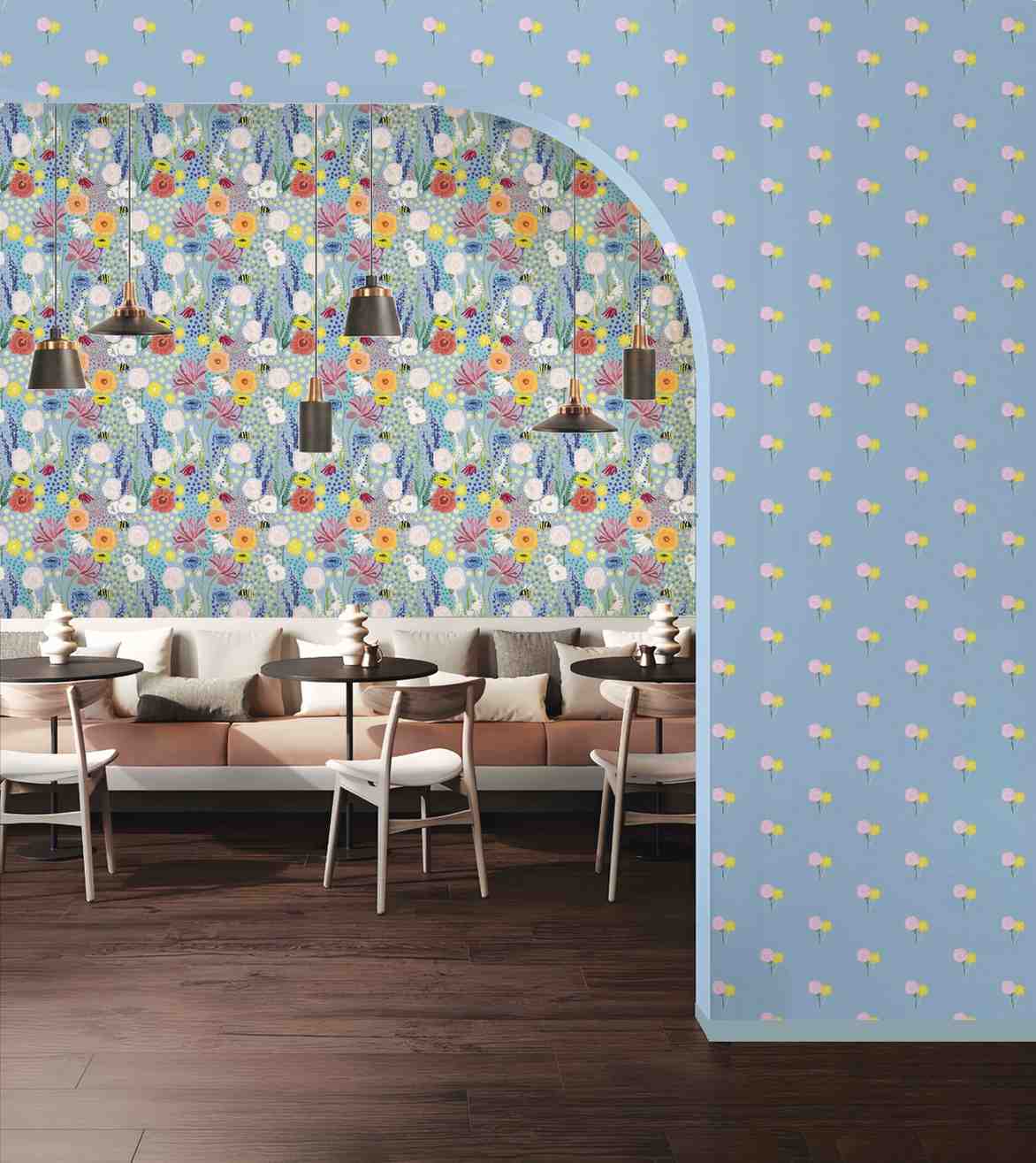 bee garden(soft blue-grey) (ps 219)