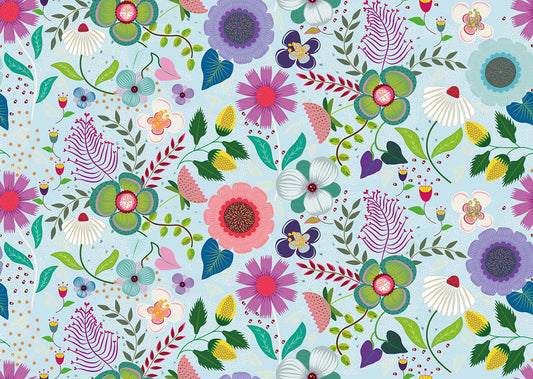 Floral Spring Garden(sky blue) (PS 229)