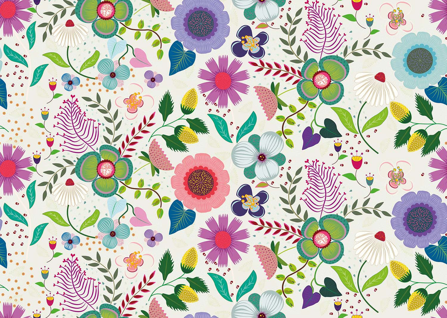floral spring garden(purple, teal, magenta) (ps 231)