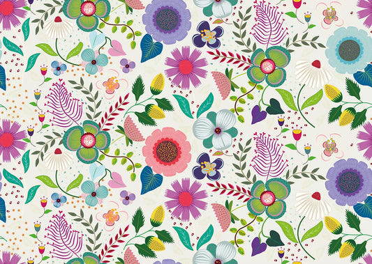 Floral Spring Garden(purple, teal, magenta) (PS 231)